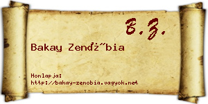 Bakay Zenóbia névjegykártya